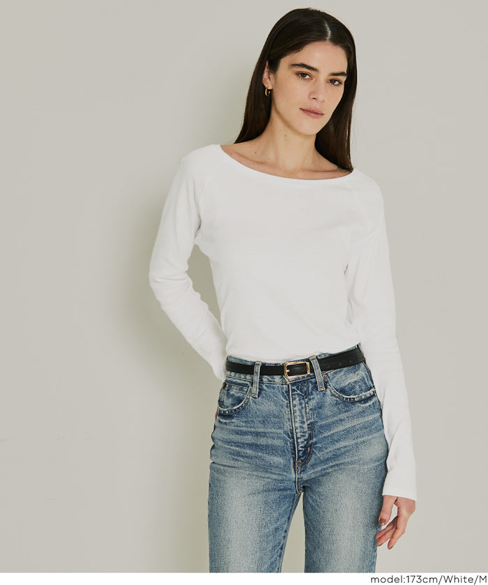 插肩袖船領長袖上衣