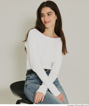 插肩袖船領長袖上衣