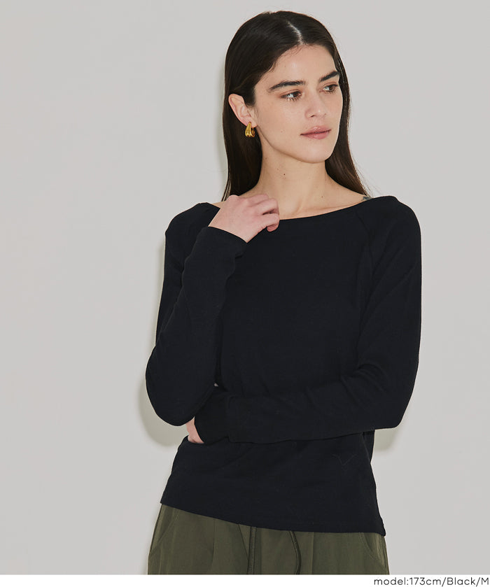 插肩袖船領長袖上衣