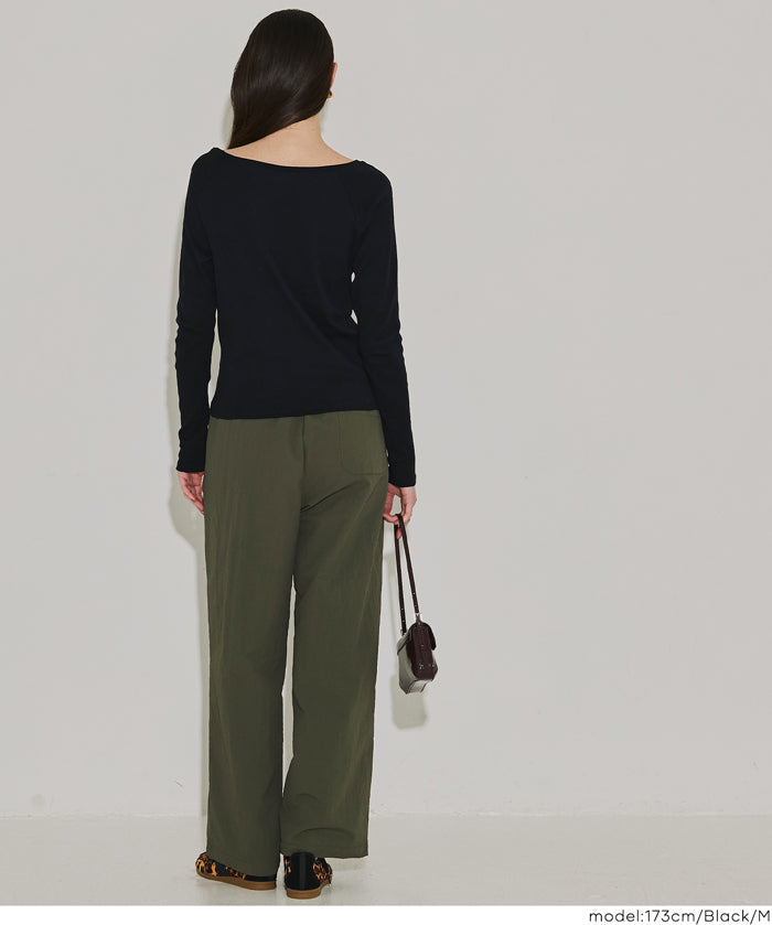 插肩袖船領長袖上衣