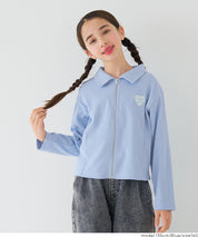 童裝愛心LOGO拉鍊螺紋長袖上衣