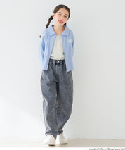 童裝愛心LOGO拉鍊螺紋長袖上衣