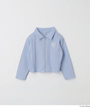 童裝愛心LOGO拉鍊螺紋長袖上衣