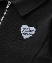 童裝愛心LOGO拉鍊螺紋長袖上衣