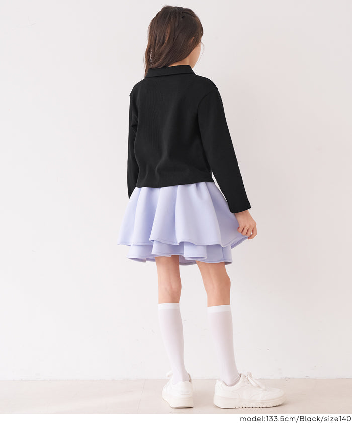 童裝愛心LOGO拉鍊螺紋長袖上衣