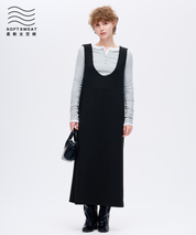 【柔軟太空棉】U領直筒背心連身裙