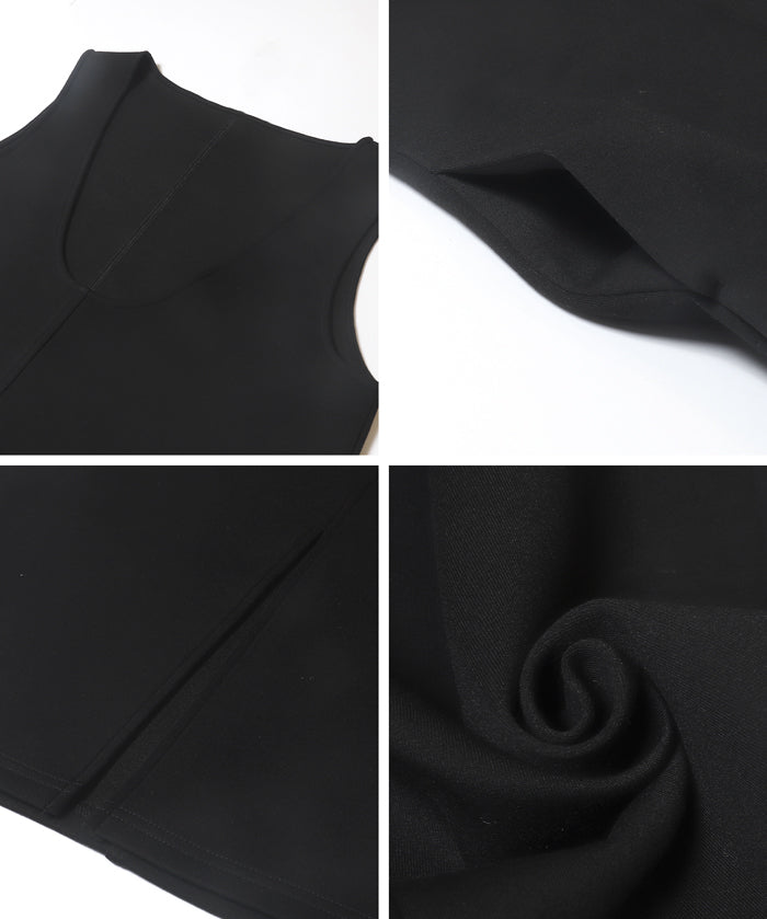 【柔軟太空棉】U領直筒背心連身裙