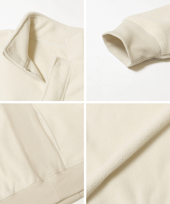 男裝雙面半拉鍊搖粒絨衛衣 男女通用