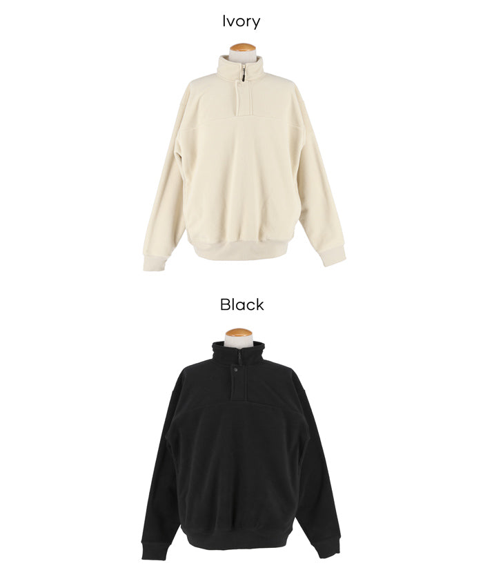 男裝雙面半拉鍊搖粒絨衛衣 男女通用