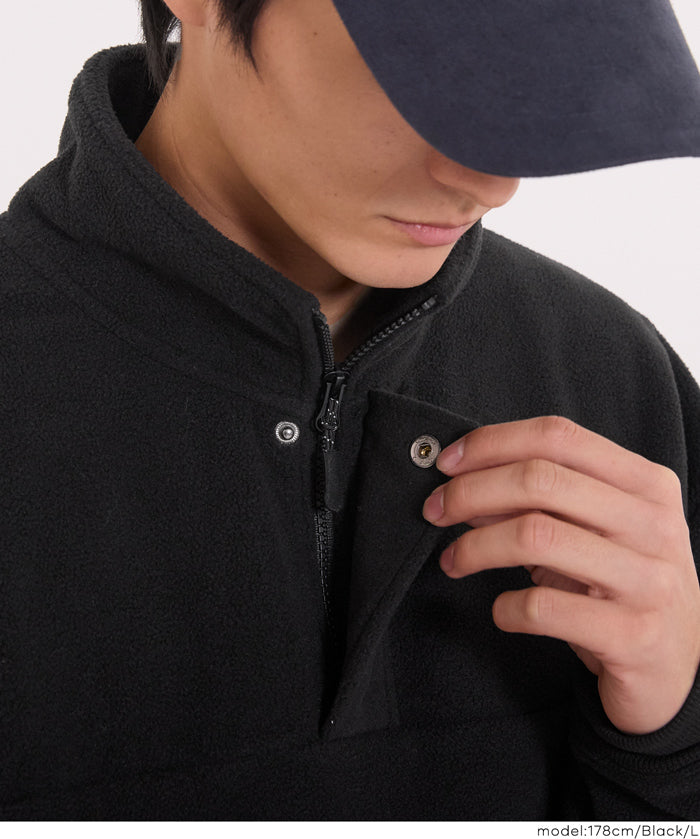 男裝雙面半拉鍊搖粒絨衛衣 男女通用