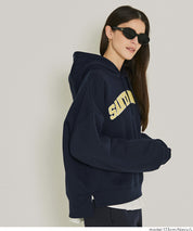 Embroidered Logo Long-Sleeved Hooded Top for Parents and Children 