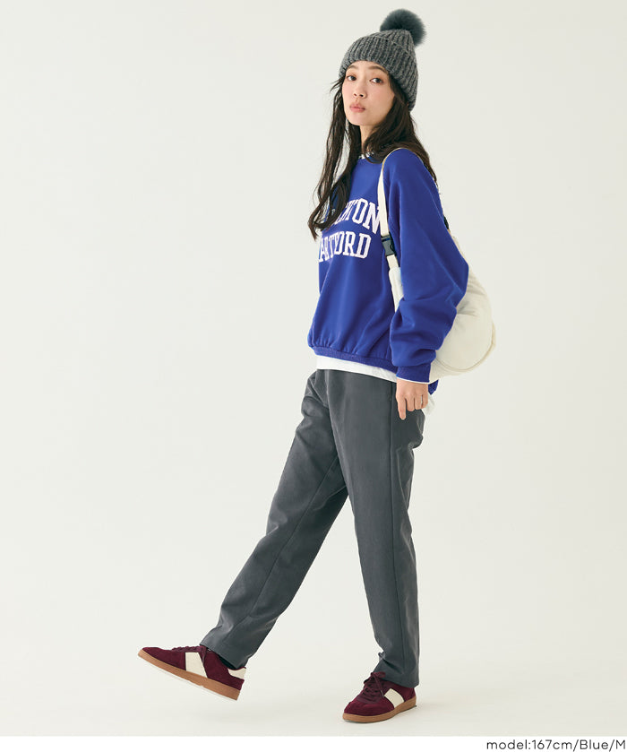 插肩袖磨毛英字LOGO長袖衛衣 親子裝