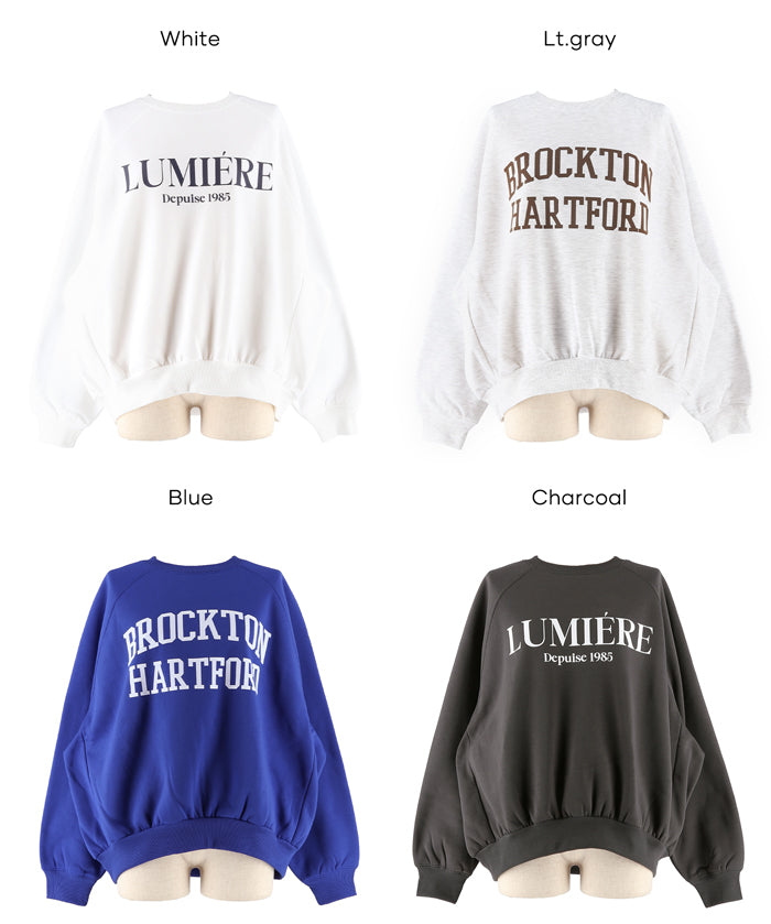 插肩袖磨毛英字LOGO長袖衛衣 親子裝