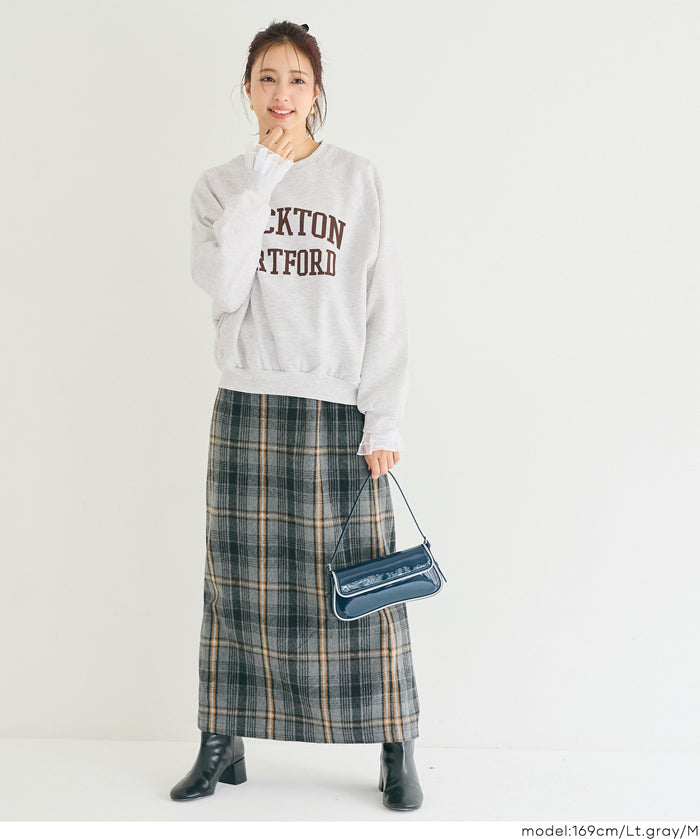 插肩袖磨毛英字LOGO長袖衛衣 親子裝