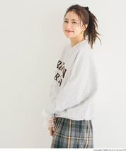 插肩袖磨毛英字LOGO長袖衛衣 親子裝