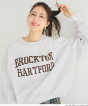 插肩袖磨毛英字LOGO長袖衛衣 親子裝