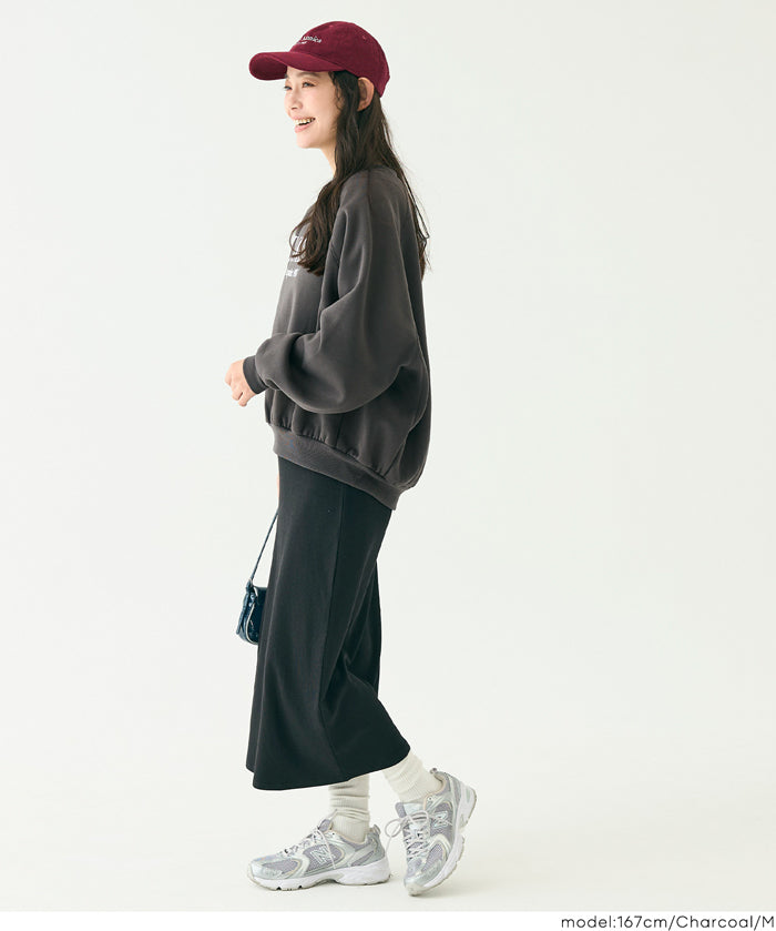 插肩袖磨毛英字LOGO長袖衛衣 親子裝