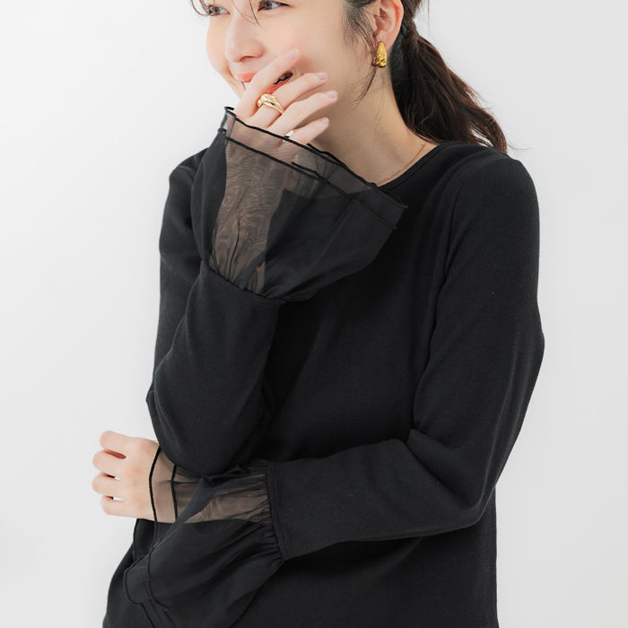 雙層蕾絲袖子造型長袖上衣
