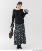 雙層蕾絲袖子造型長袖上衣