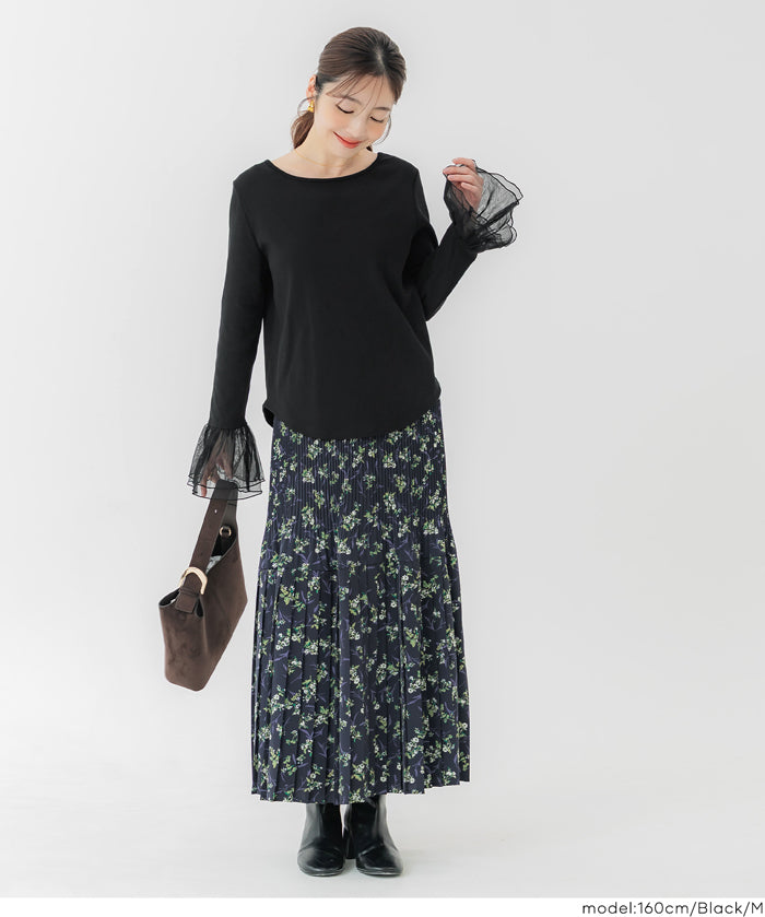 雙層蕾絲袖子造型長袖上衣