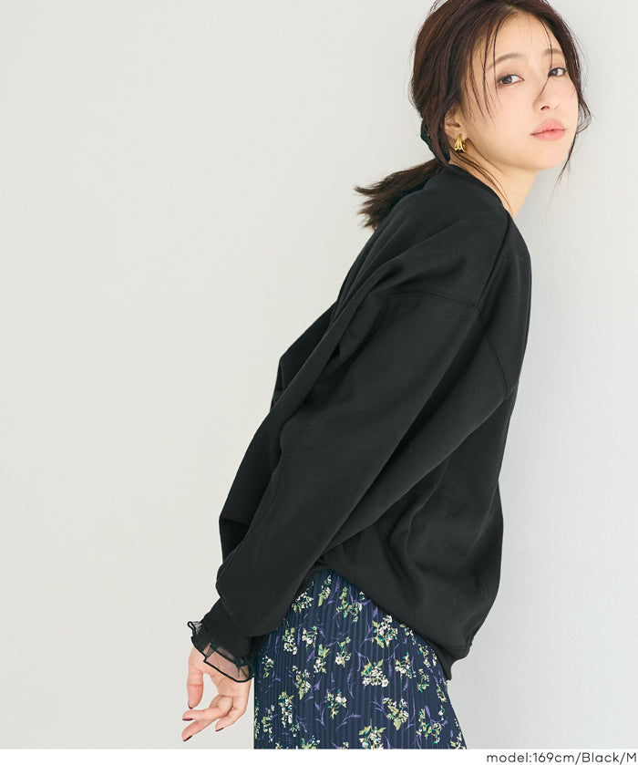 雙層蕾絲袖子造型長袖上衣