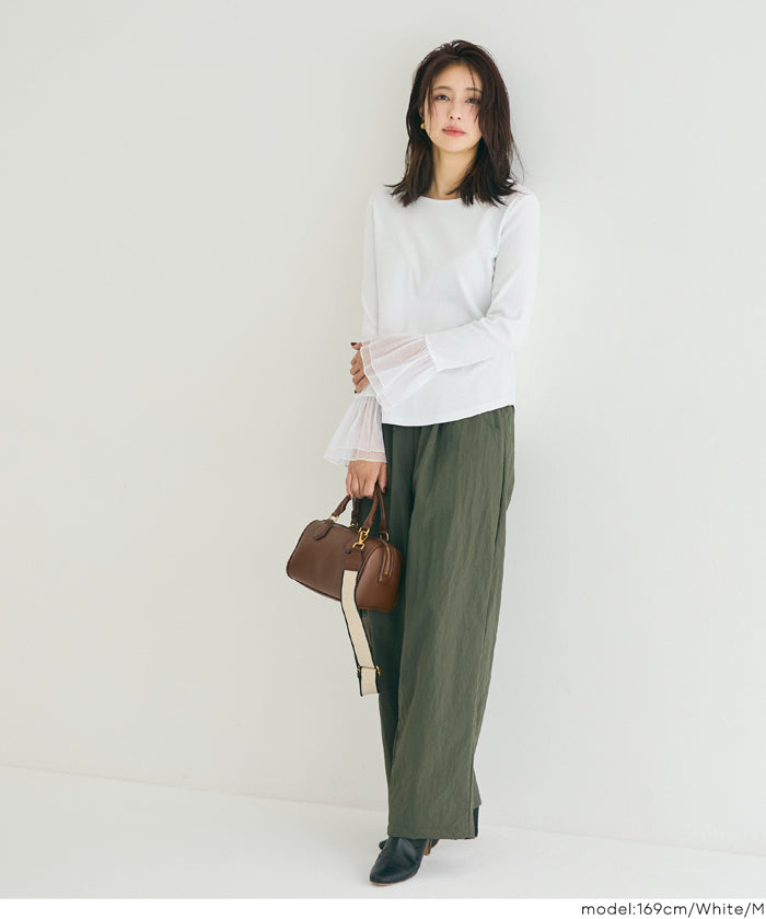 雙層蕾絲袖子造型長袖上衣