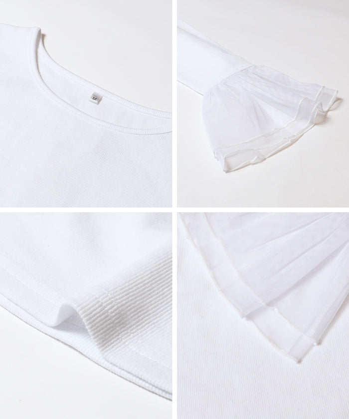 雙層蕾絲袖子造型長袖上衣