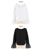 雙層蕾絲袖子造型長袖上衣