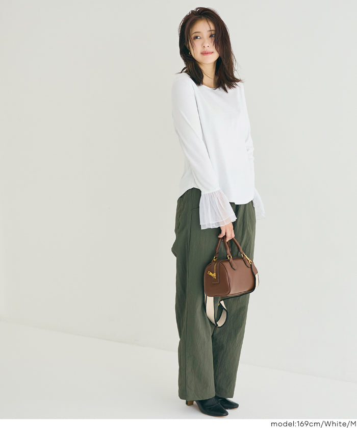 雙層蕾絲袖子造型長袖上衣