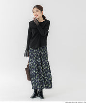 雙層蕾絲袖子造型長袖上衣