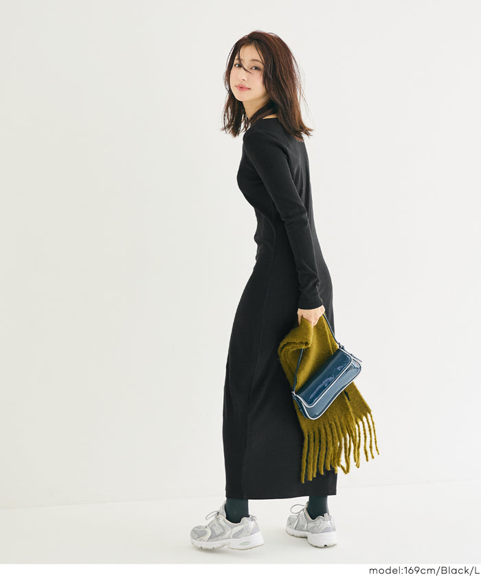 【Daily Warm】2Way磨毛螺紋貼身連身裙