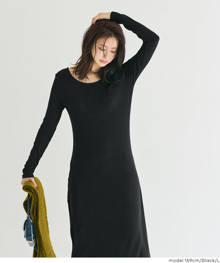 【Daily Warm】2Way磨毛螺紋貼身連身裙