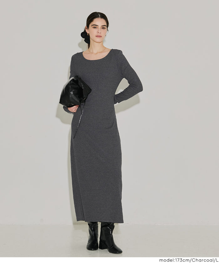 【Daily Warm】2Way磨毛螺紋貼身連身裙