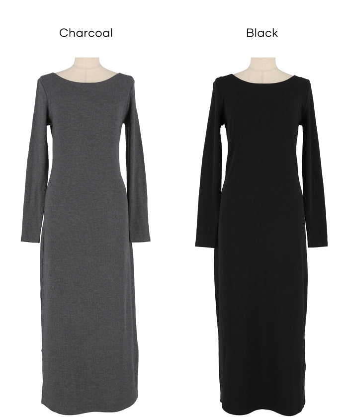 【Daily Warm】2Way磨毛螺紋貼身連身裙