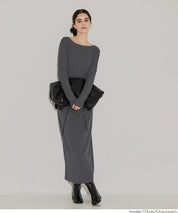 【Daily Warm】2Way磨毛螺紋貼身連身裙