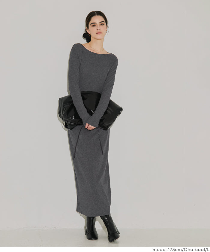 【Daily Warm】2Way磨毛螺紋貼身連身裙