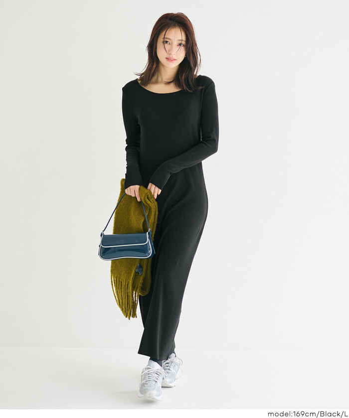 【Daily Warm】2Way磨毛螺紋貼身連身裙