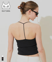 【OUT BRA】小性感T字造型帶罩背心