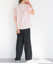 童裝【壓紋機能】LOGO荷葉造型短袖t恤