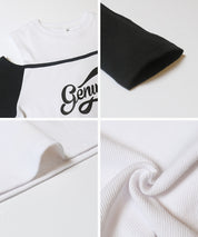 童裝運動風露肩長袖上衣