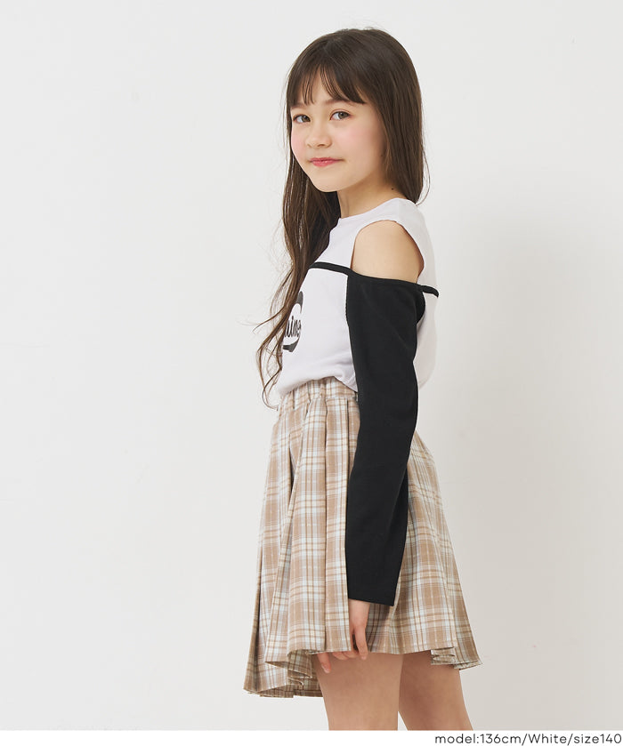 童裝運動風露肩長袖上衣