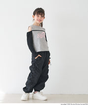 童裝運動風露肩長袖上衣