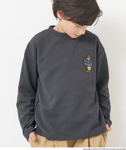 【壓紋機能】童裝刺繡LOGO長袖上衣