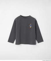 【壓紋機能】童裝刺繡LOGO長袖上衣