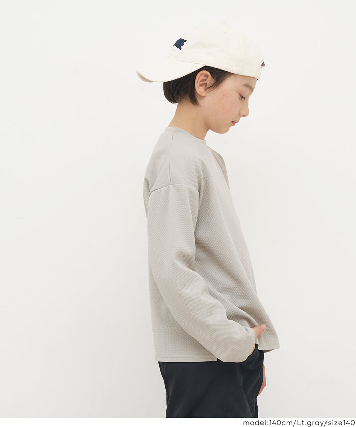 【壓紋機能】童裝刺繡LOGO長袖上衣