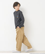 【壓紋機能】童裝刺繡LOGO長袖上衣