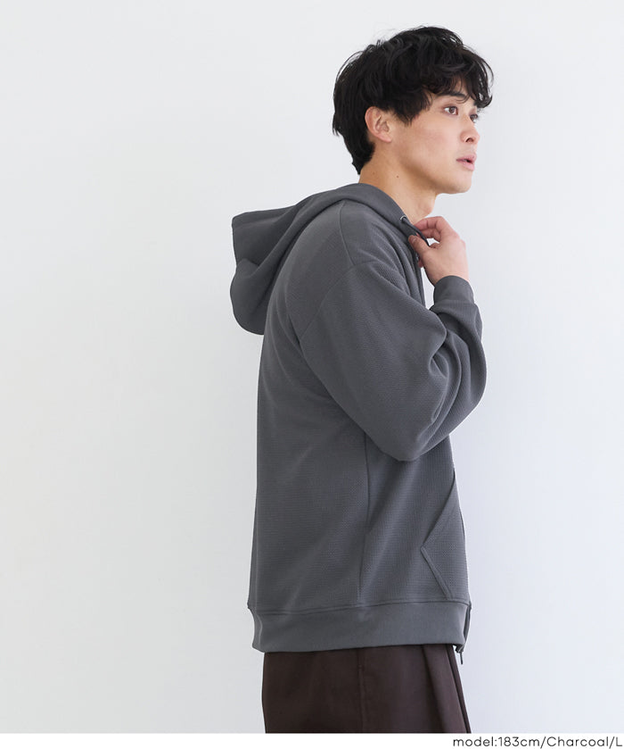 男裝【壓紋機能】休閒連帽外套