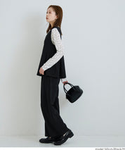 彈性百褶休閒寬褲