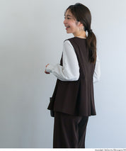 彈性面料v領娃娃背心上衣