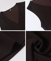 彈性面料v領娃娃背心上衣